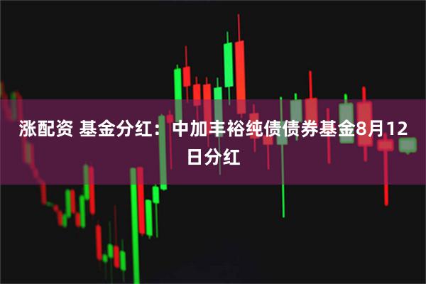 涨配资 基金分红：中加丰裕纯债债券基金8月12日分红